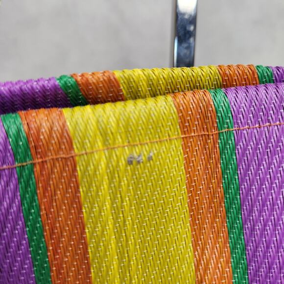 Urban Outfitters BDG Serena Mesh Tote Bag Medium Size Multi Stripe Purple Yellow - Picture 4 of 14